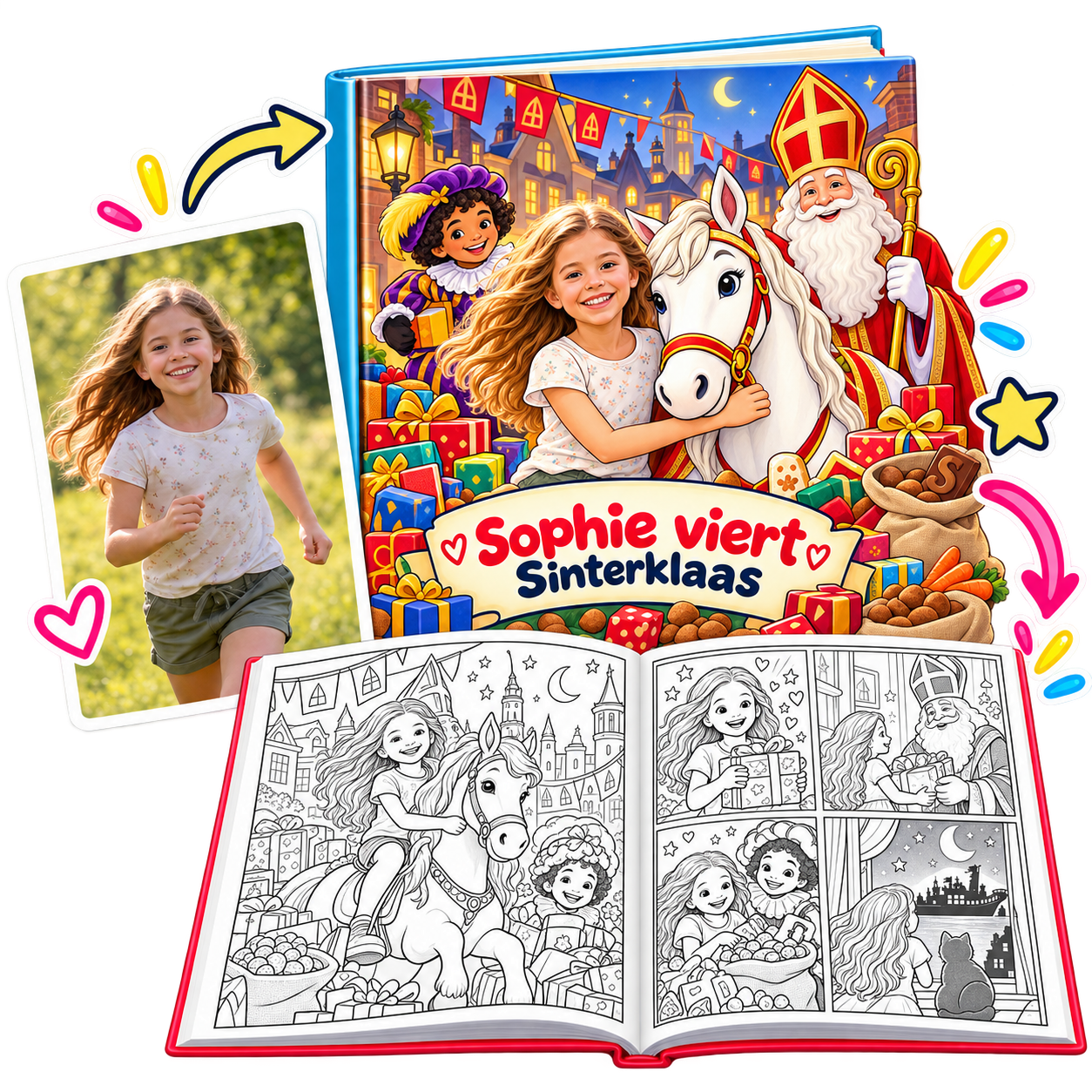 Persoonlijk kleurboek thema sinterklaas