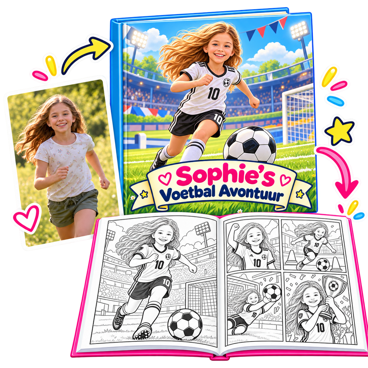 Persoonlijk kleurboek thema voetbal