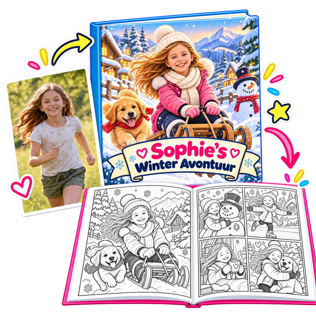 Persoonlijk kleurboek thema winter